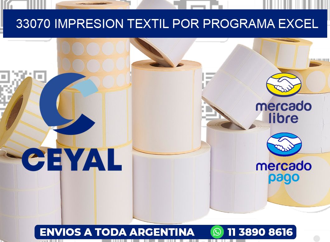 33070 IMPRESION TEXTIL POR PROGRAMA EXCEL
