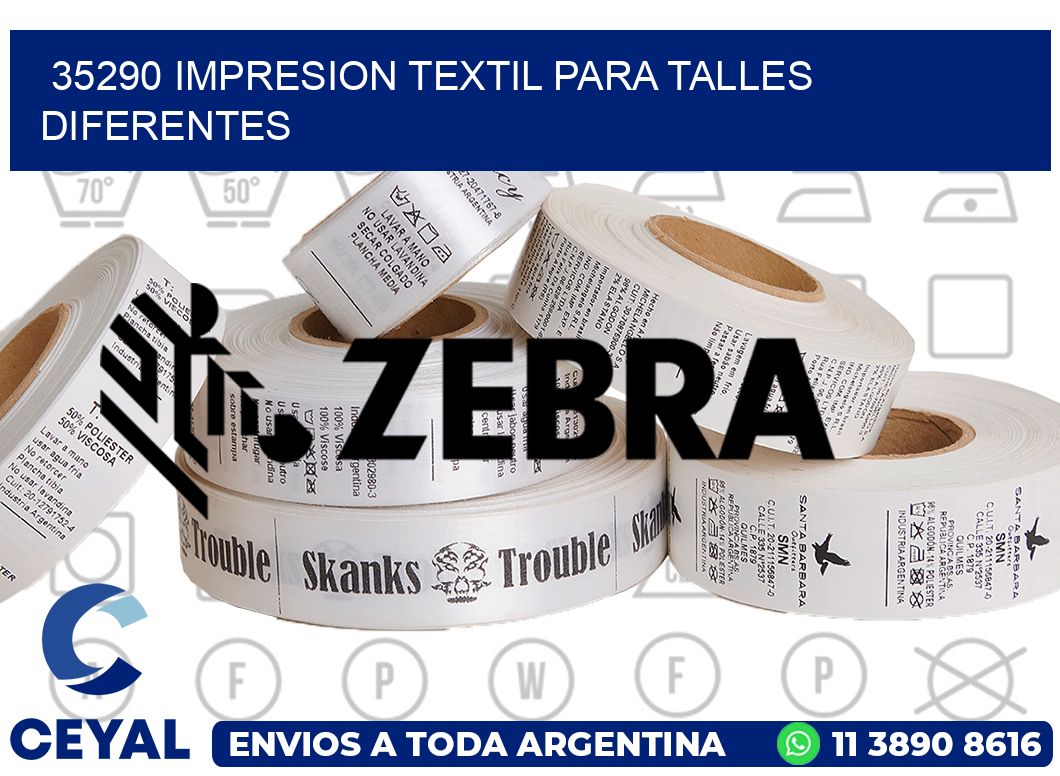 35290 IMPRESION TEXTIL PARA TALLES DIFERENTES
