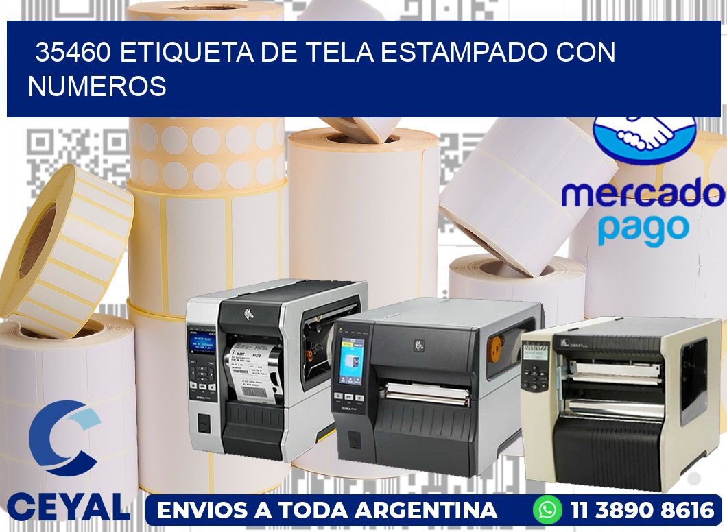 35460 ETIQUETA DE TELA ESTAMPADO CON NUMEROS