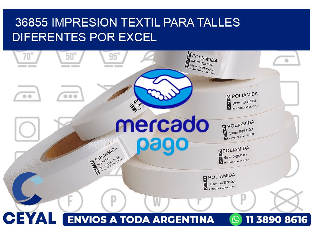36855 IMPRESION TEXTIL PARA TALLES DIFERENTES POR EXCEL