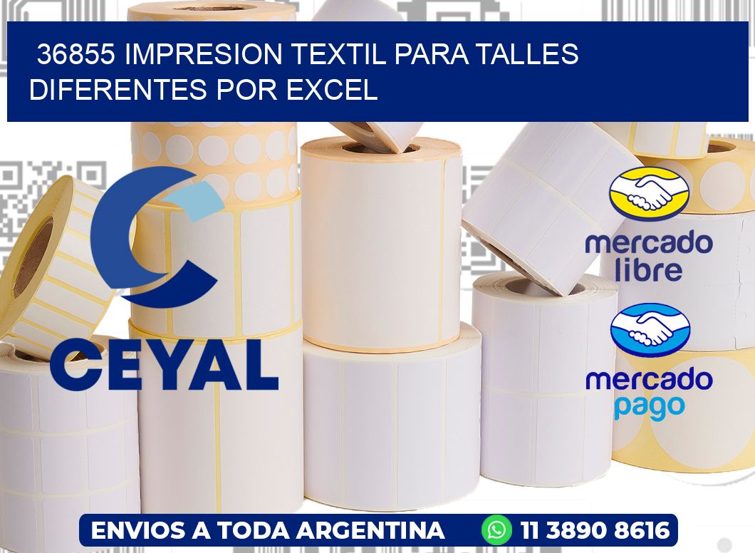 36855 IMPRESION TEXTIL PARA TALLES DIFERENTES POR EXCEL