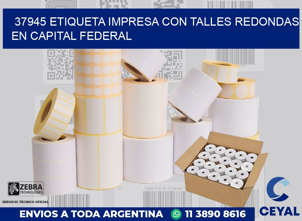 37945 ETIQUETA IMPRESA CON TALLES REDONDAS EN CAPITAL FEDERAL