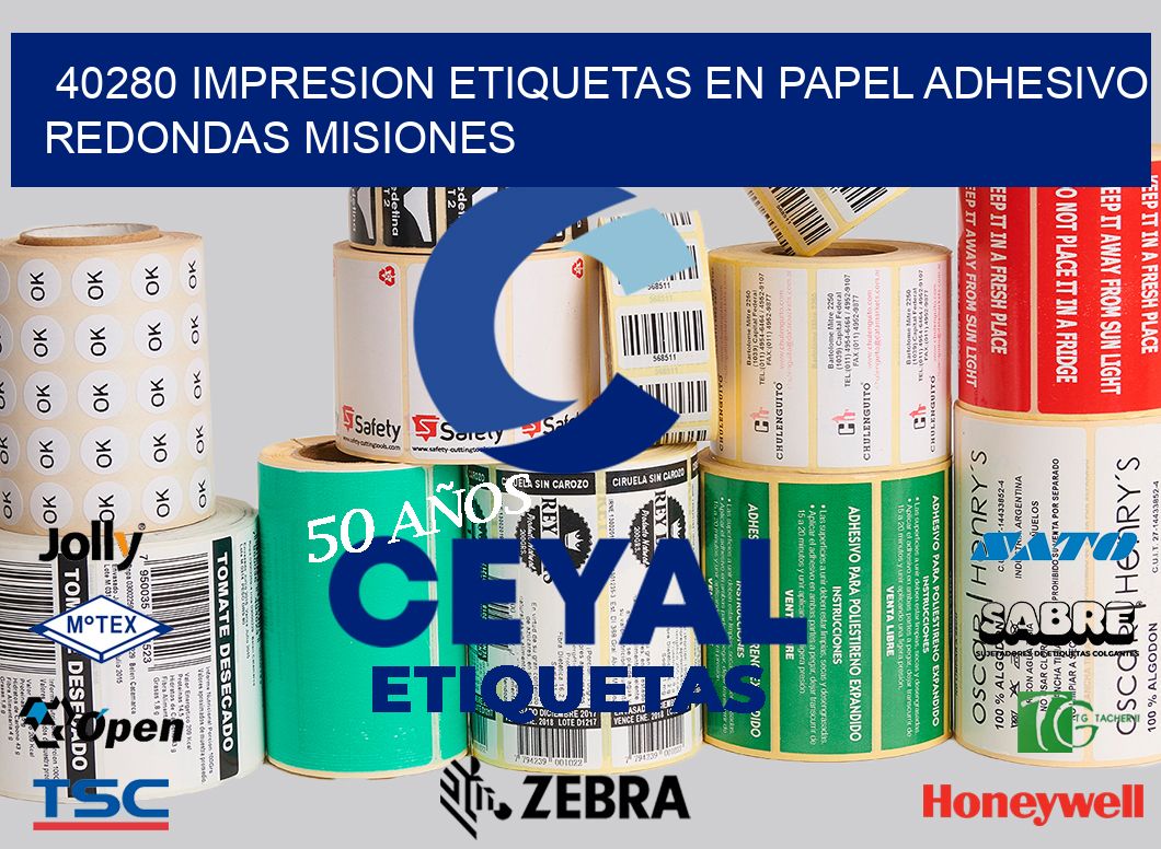 40280 IMPRESION ETIQUETAS EN PAPEL ADHESIVO REDONDAS MISIONES
