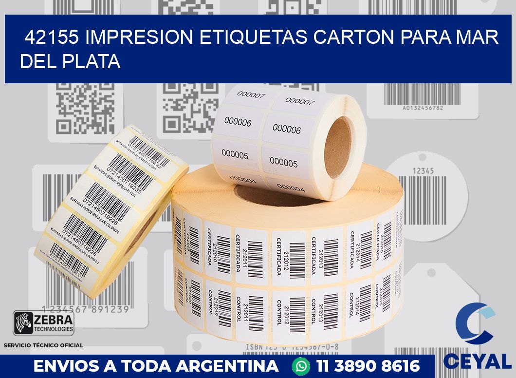 42155 IMPRESION ETIQUETAS CARTON PARA MAR DEL PLATA