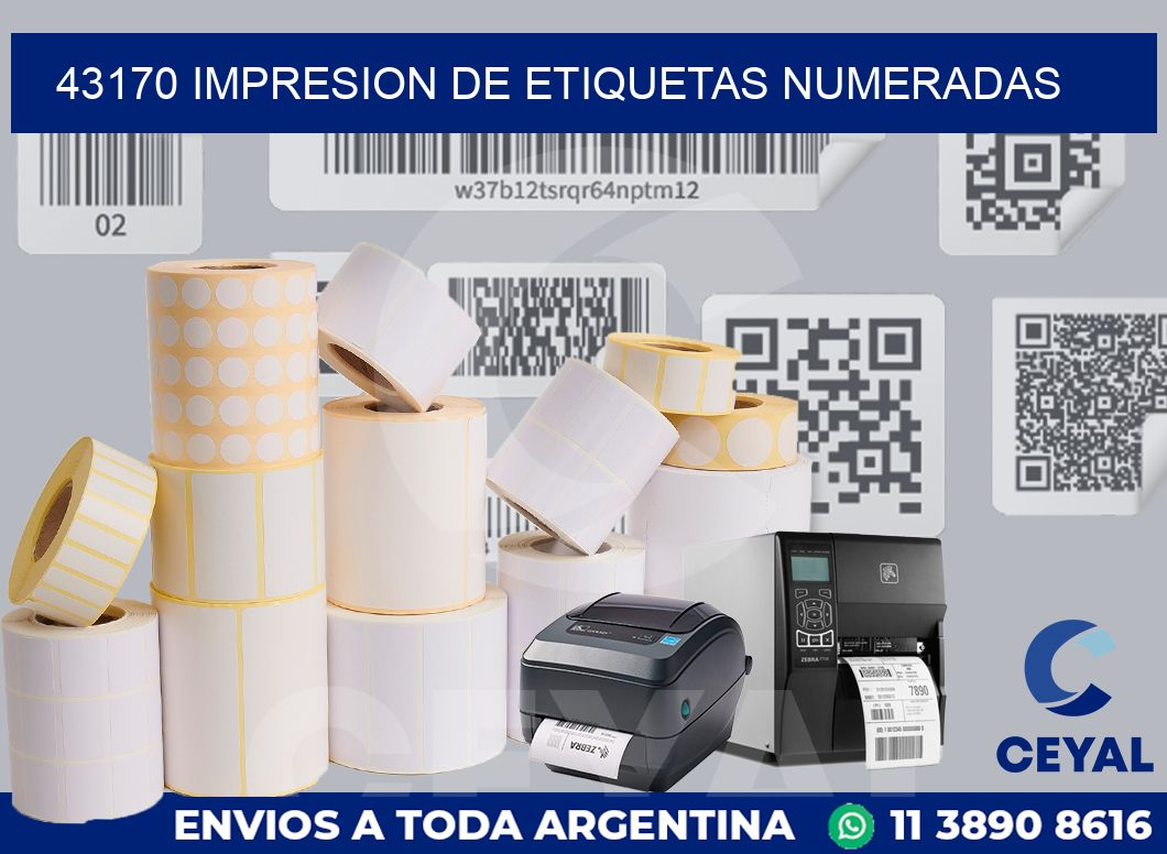 43170 IMPRESION DE ETIQUETAS NUMERADAS