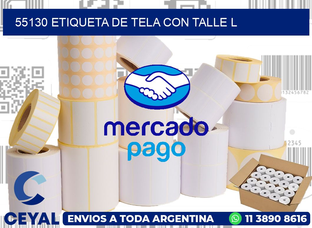 55130 ETIQUETA DE TELA CON TALLE L