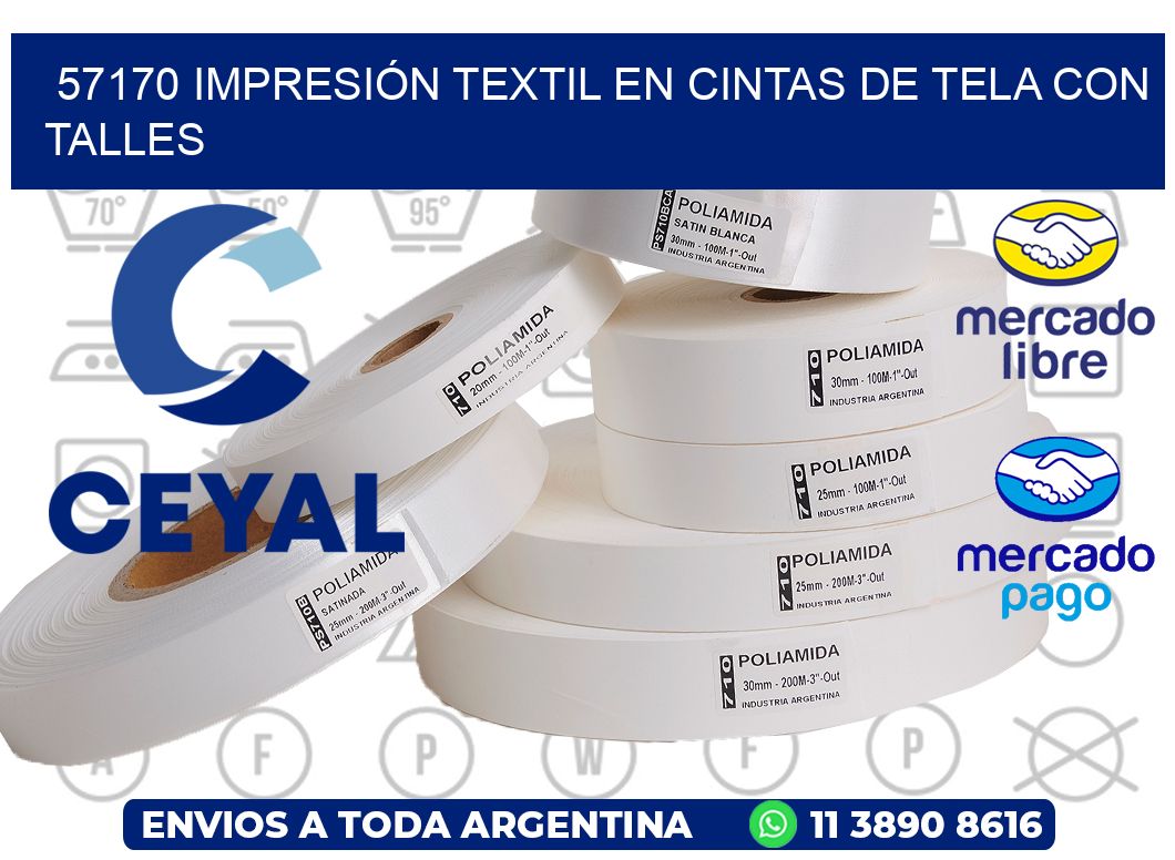 57170 IMPRESIÓN TEXTIL EN CINTAS DE TELA CON TALLES
