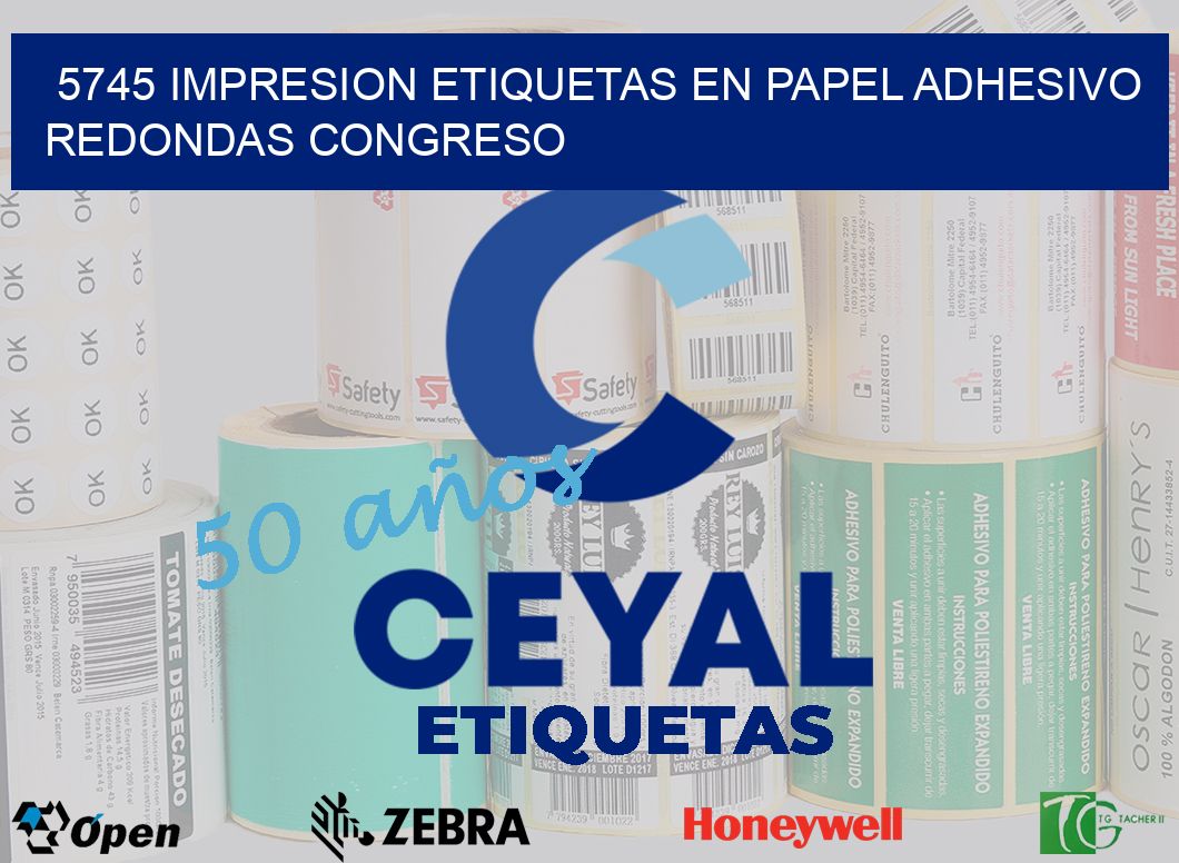 5745 IMPRESION ETIQUETAS EN PAPEL ADHESIVO REDONDAS CONGRESO
