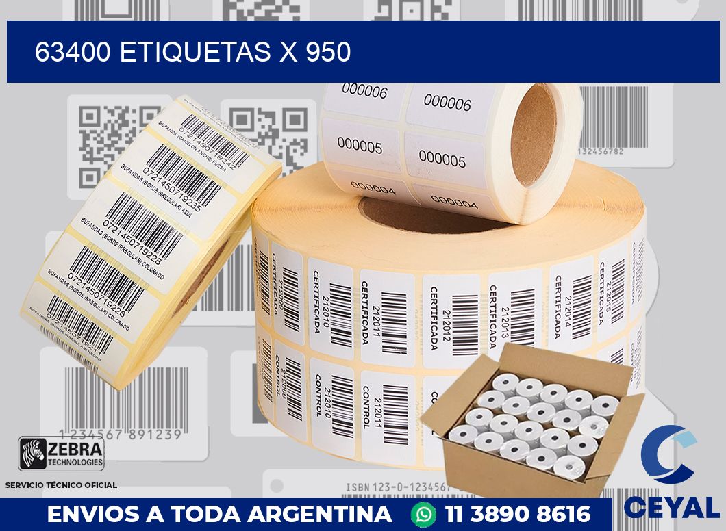 63400 Etiquetas x 950