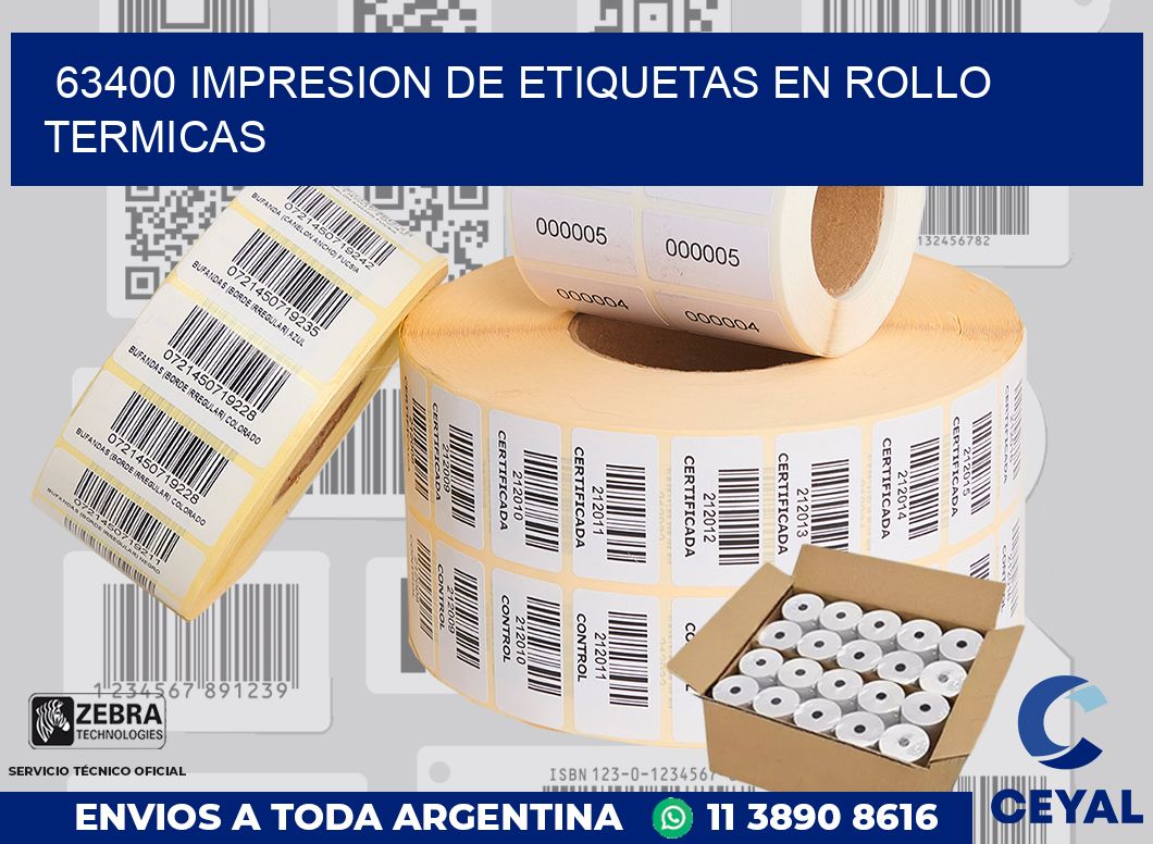 63400 IMPRESION DE ETIQUETAS EN ROLLO TERMICAS