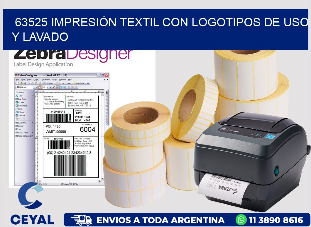 63525 IMPRESIÓN TEXTIL CON LOGOTIPOS DE USO Y LAVADO