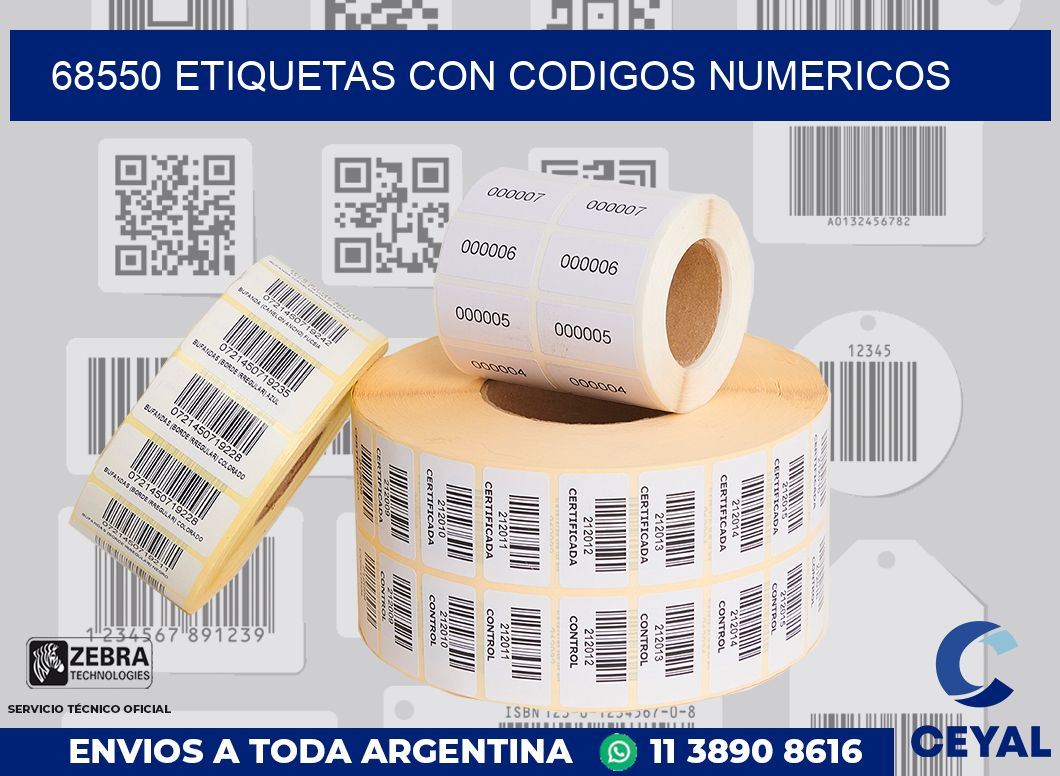 68550 ETIQUETAS CON CODIGOS NUMERICOS
