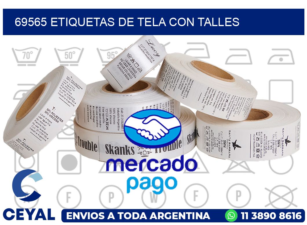 69565 ETIQUETAS DE TELA CON TALLES