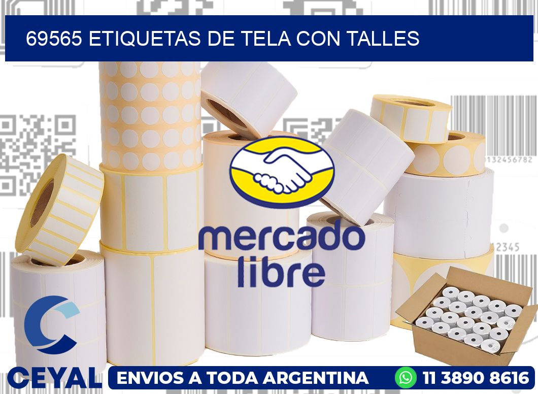 69565 ETIQUETAS DE TELA CON TALLES