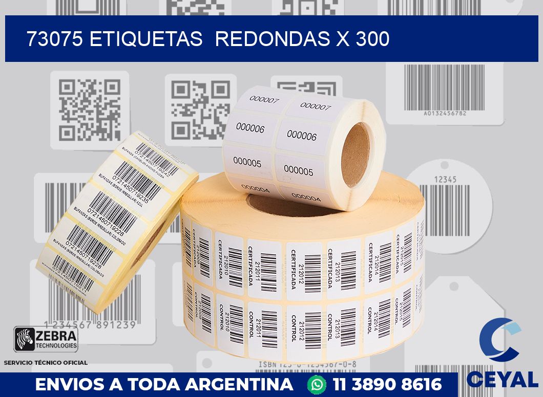 73075 etiquetas redondas x 300
