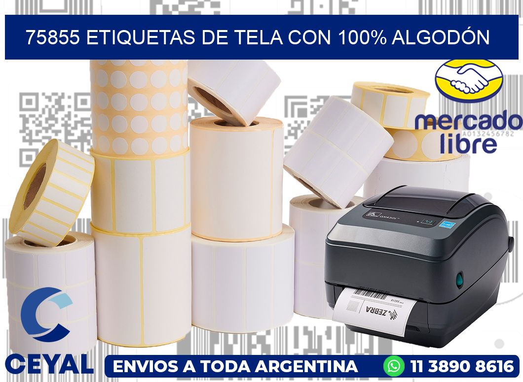 75855 ETIQUETAS DE TELA CON 100% ALGODÓN