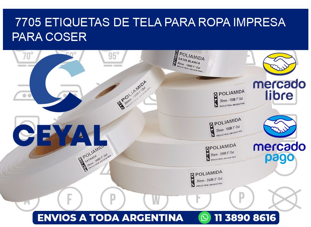 7705 ETIQUETAS DE TELA PARA ROPA IMPRESA PARA COSER