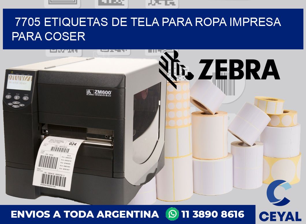 7705 ETIQUETAS DE TELA PARA ROPA IMPRESA PARA COSER