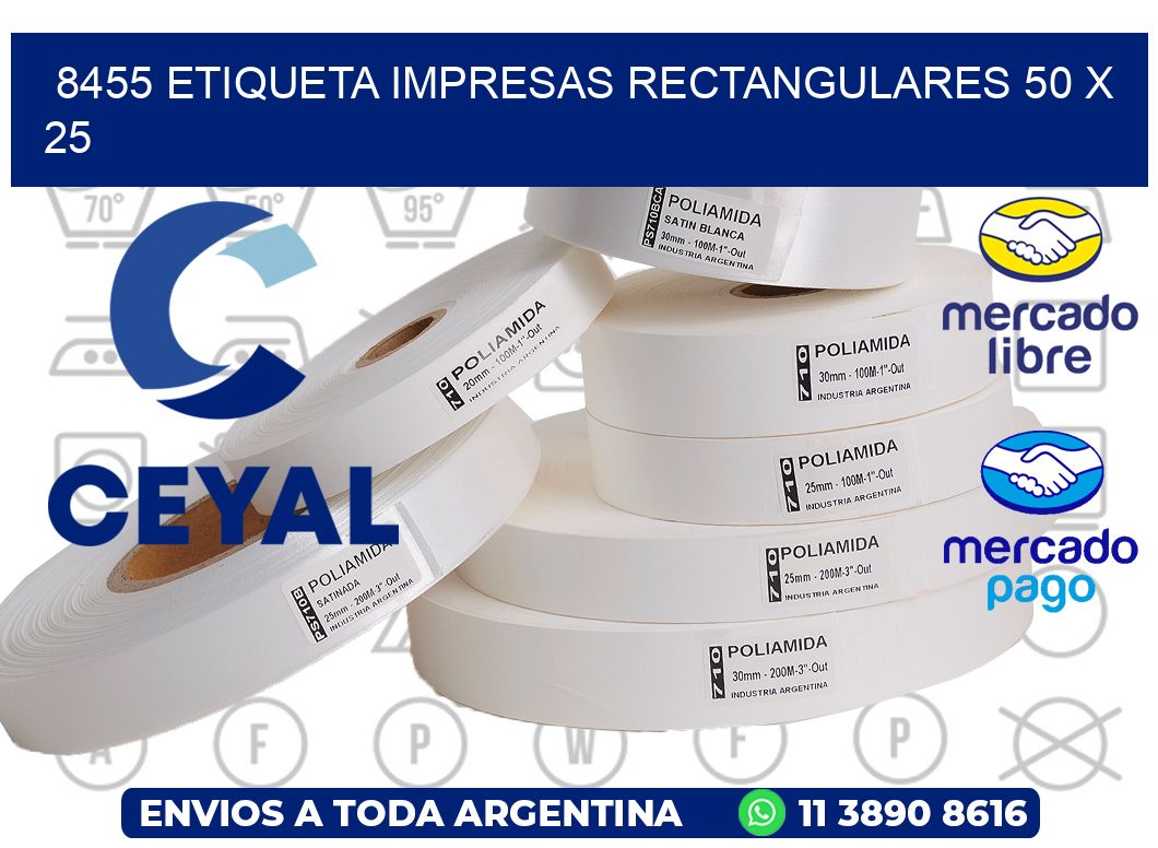 8455 ETIQUETA IMPRESAS RECTANGULARES 50 X 25