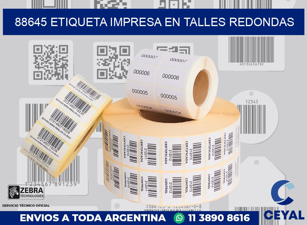 88645 ETIQUETA IMPRESA EN TALLES REDONDAS