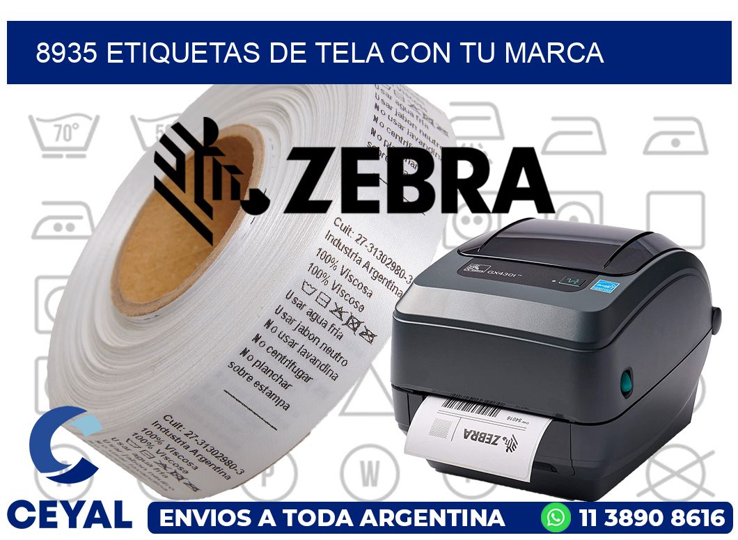 8935 ETIQUETAS DE TELA CON TU MARCA