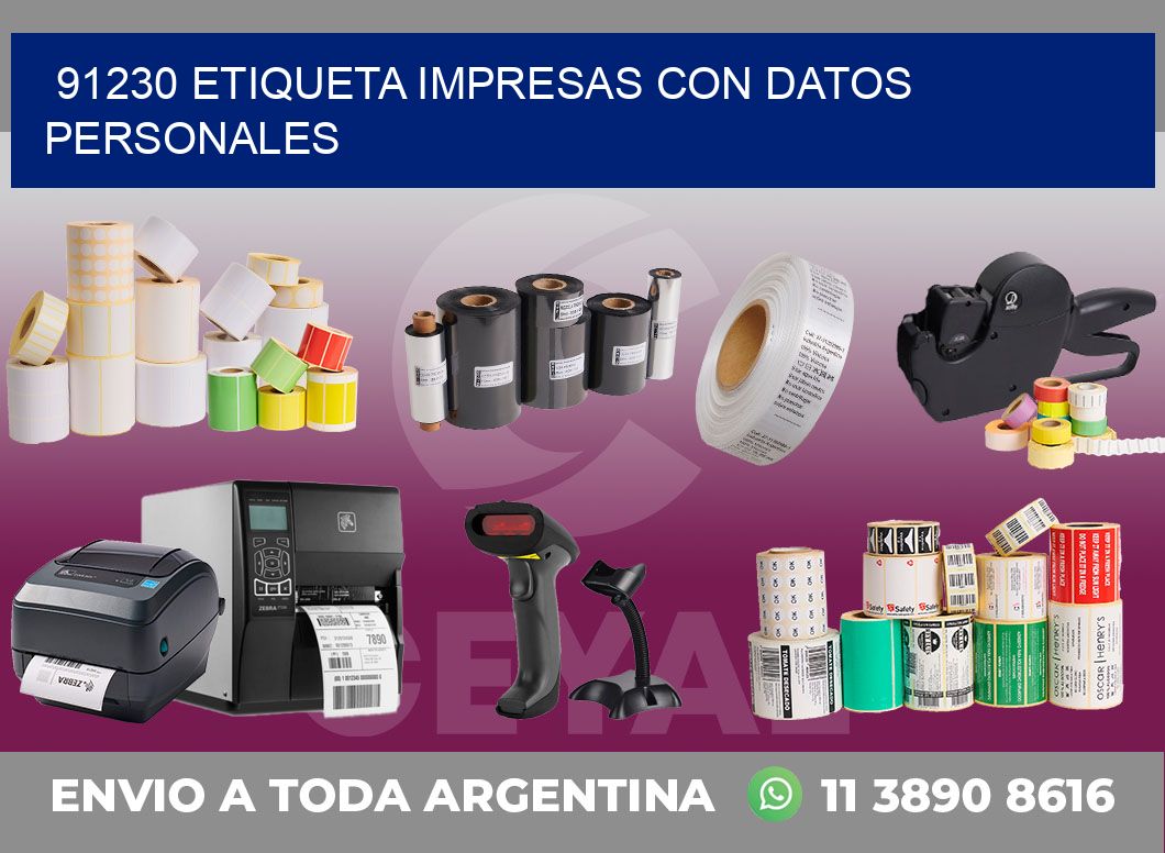 91230 ETIQUETA IMPRESAS CON DATOS PERSONALES