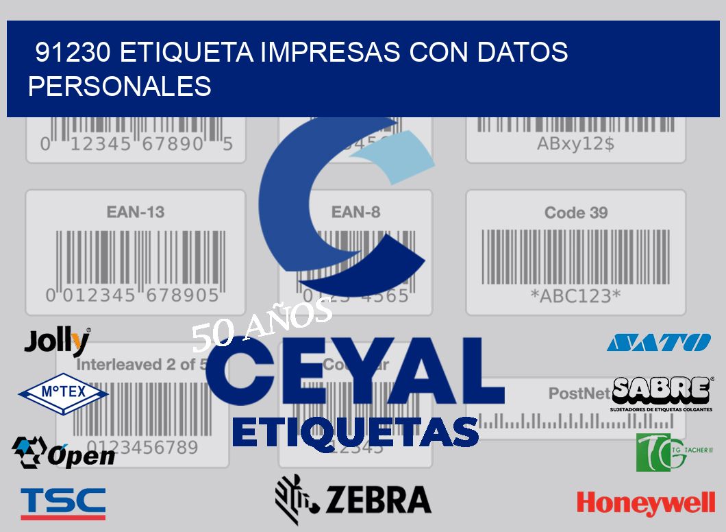 91230 ETIQUETA IMPRESAS CON DATOS PERSONALES