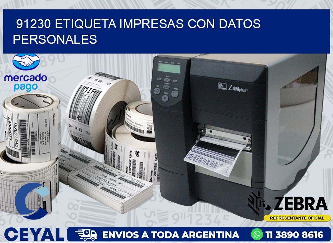 91230 ETIQUETA IMPRESAS CON DATOS PERSONALES