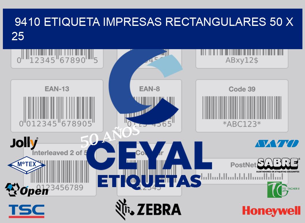 9410 ETIQUETA IMPRESAS RECTANGULARES 50 X 25