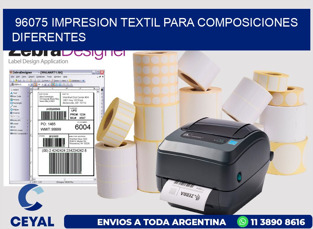 96075 IMPRESION TEXTIL PARA COMPOSICIONES DIFERENTES