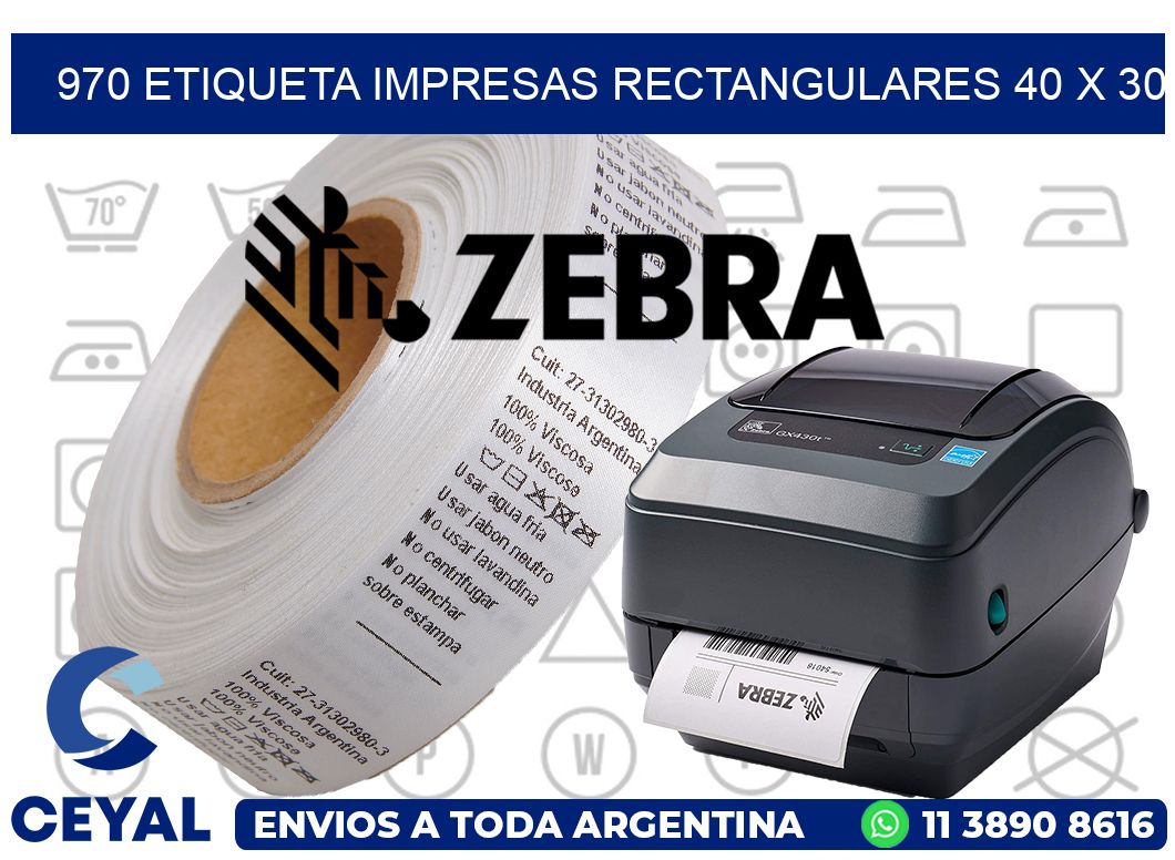 970 ETIQUETA IMPRESAS RECTANGULARES 40 X 30