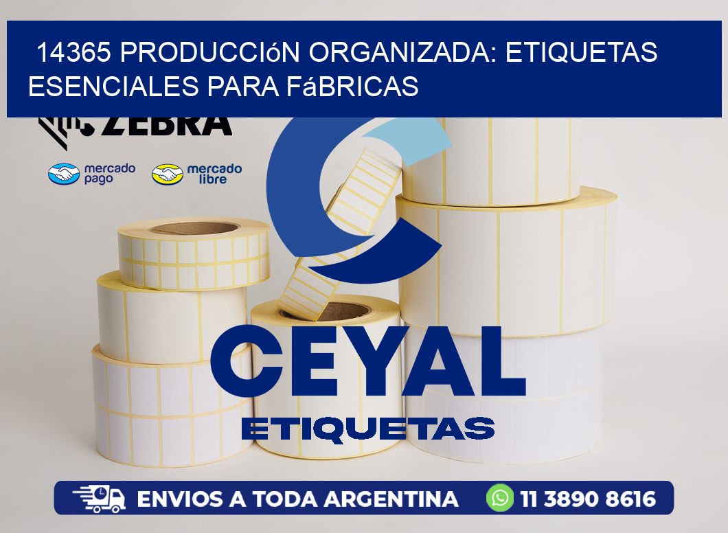 14365 Producción Organizada: Etiquetas Esenciales para Fábricas