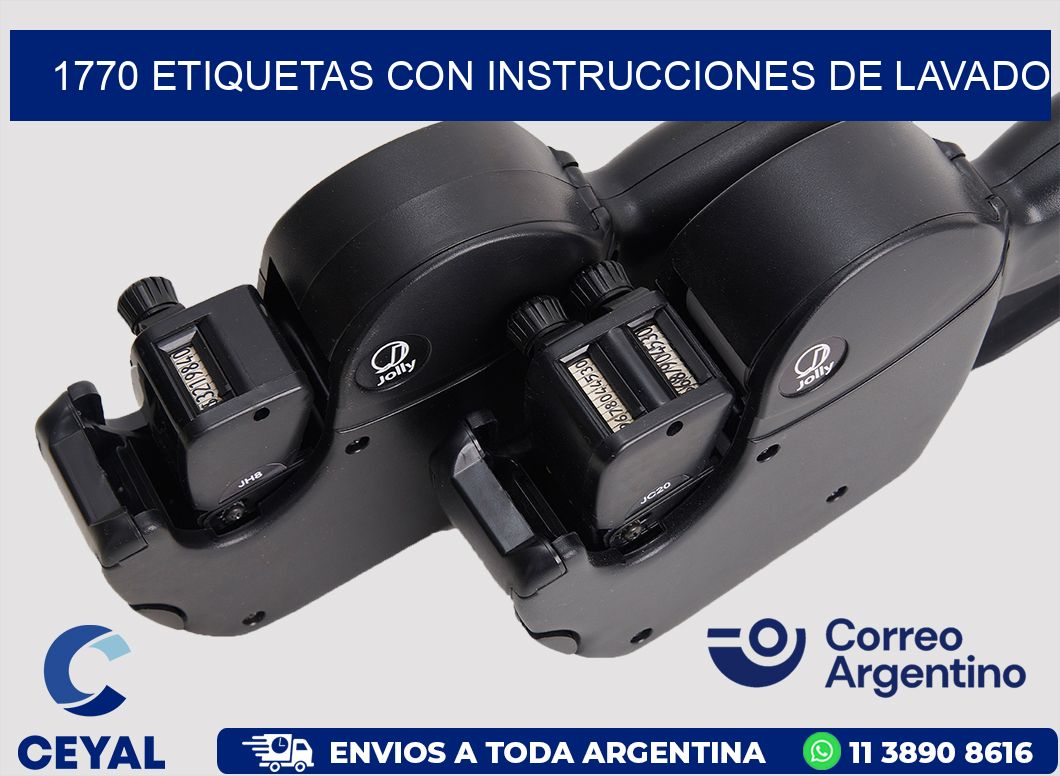 1770 ETIQUETAS CON INSTRUCCIONES DE LAVADO