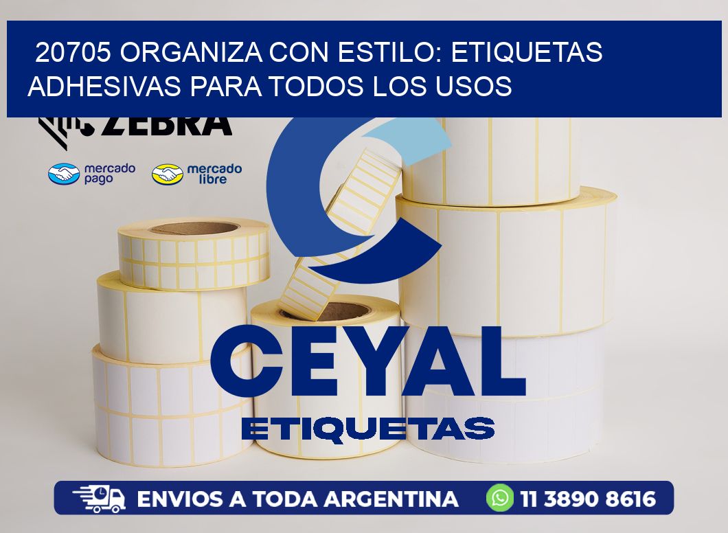 20705 Organiza con Estilo: Etiquetas Adhesivas para Todos los Usos