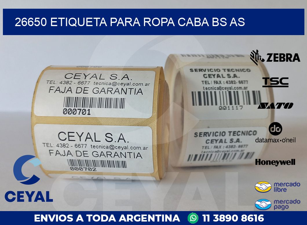 26650 ETIQUETA PARA ROPA CABA BS AS