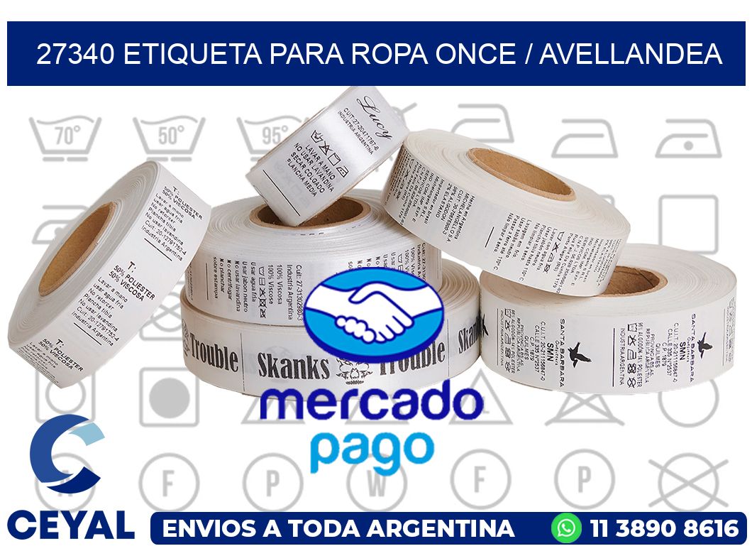 27340 ETIQUETA PARA ROPA ONCE / AVELLANDEA