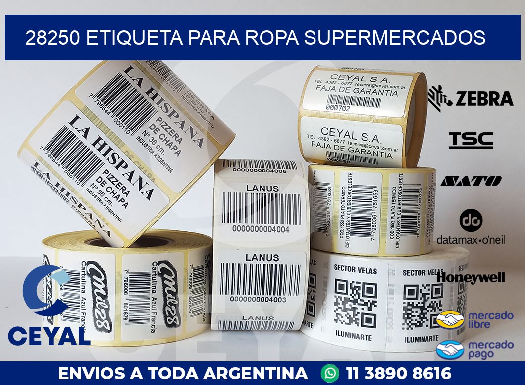 28250 ETIQUETA PARA ROPA SUPERMERCADOS