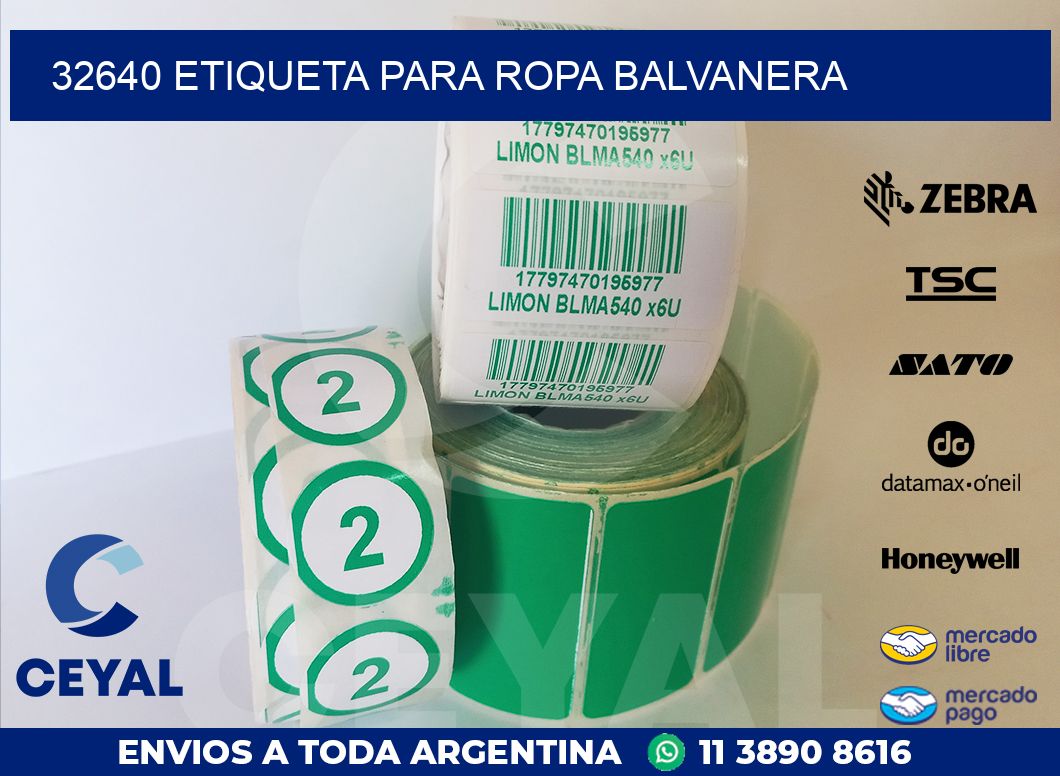 32640 ETIQUETA PARA ROPA BALVANERA