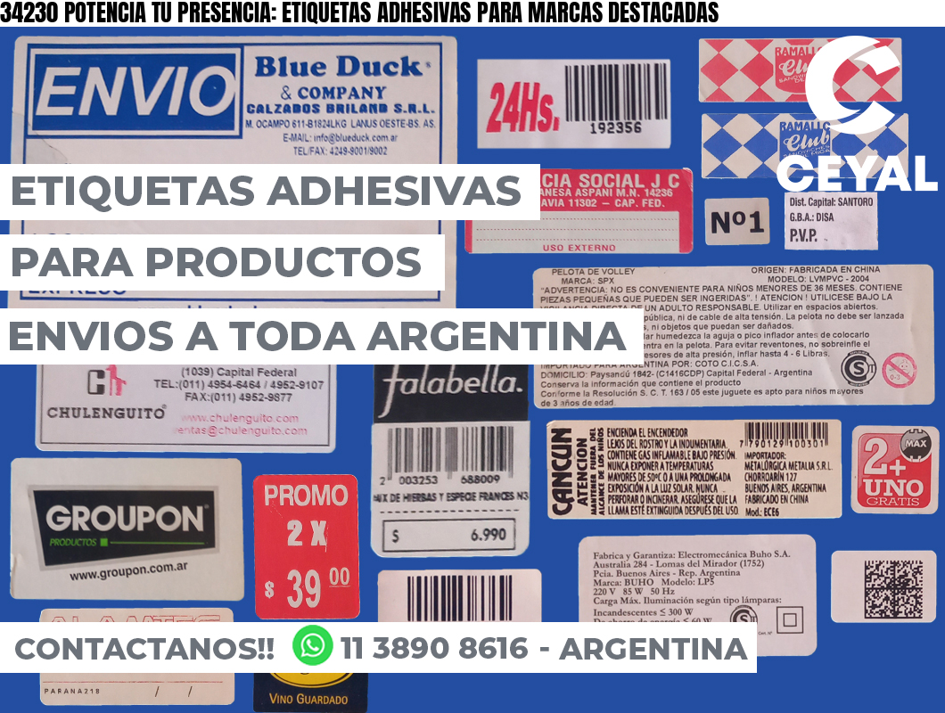 34230 POTENCIA TU PRESENCIA: ETIQUETAS ADHESIVAS PARA MARCAS DESTACADAS