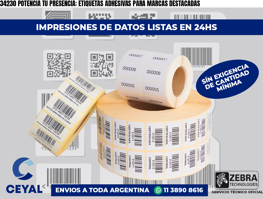 34230 POTENCIA TU PRESENCIA: ETIQUETAS ADHESIVAS PARA MARCAS DESTACADAS