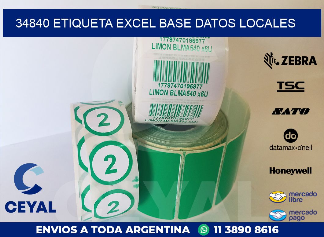 34840 etiqueta excel base datos locales