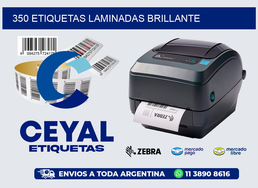 350 Etiquetas laminadas brillante