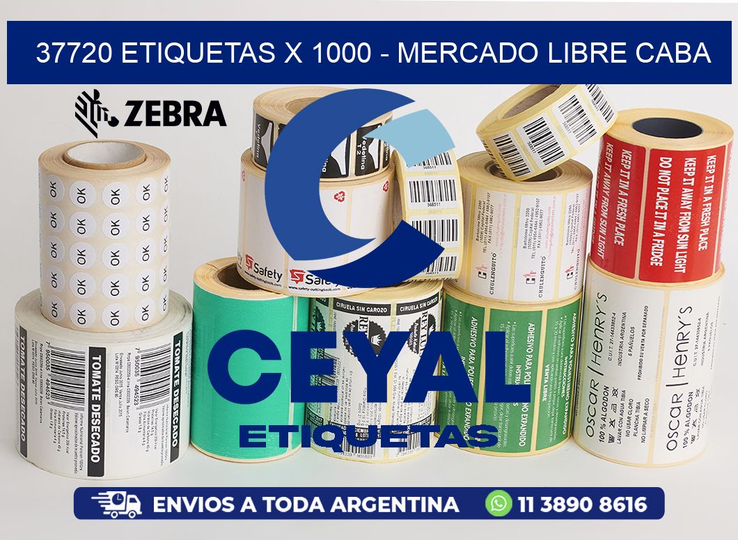 37720 ETIQUETAS X 1000 - MERCADO LIBRE CABA