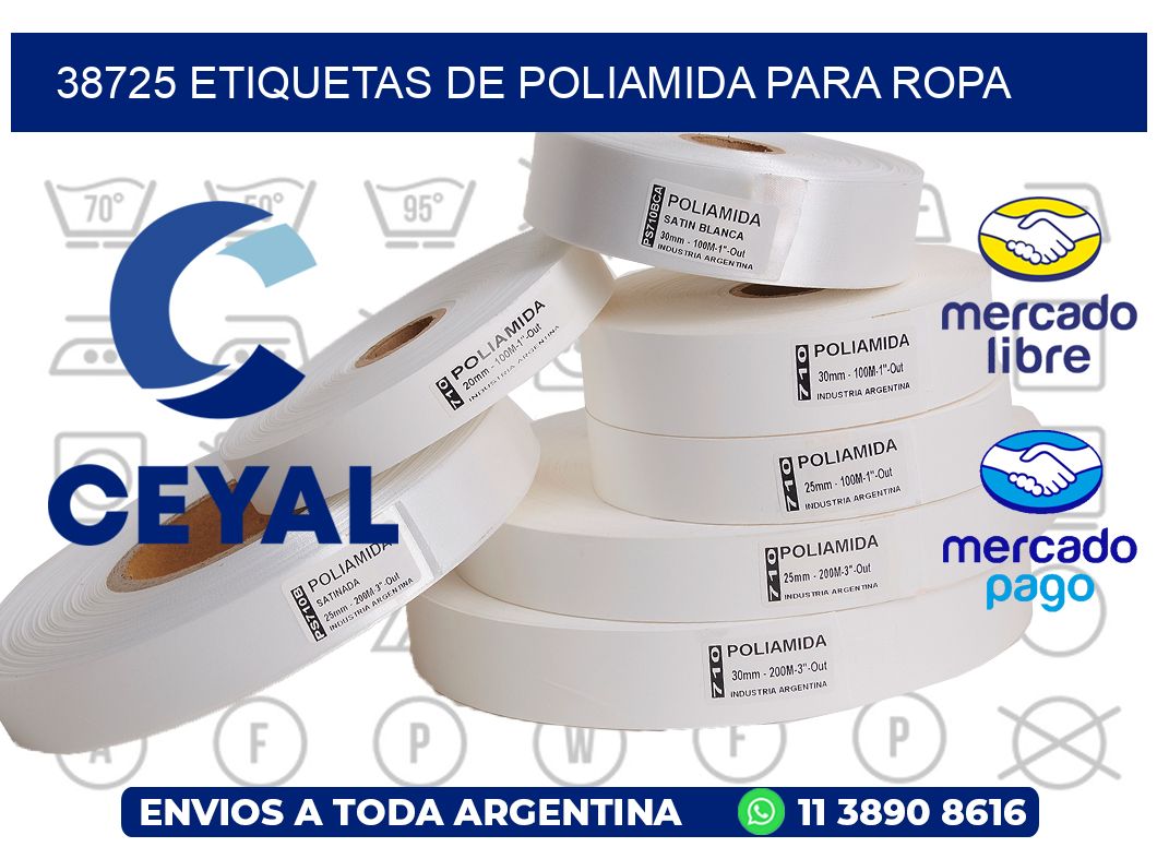 38725 ETIQUETAS DE POLIAMIDA PARA ROPA