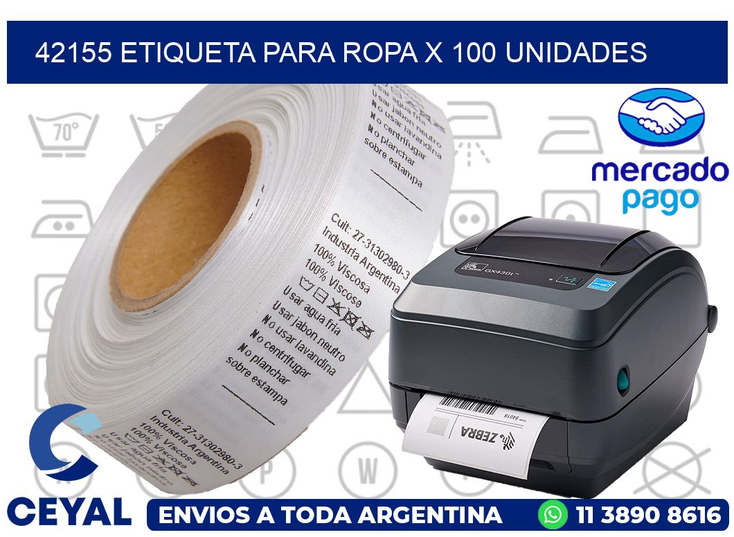 42155 ETIQUETA PARA ROPA X 100 UNIDADES