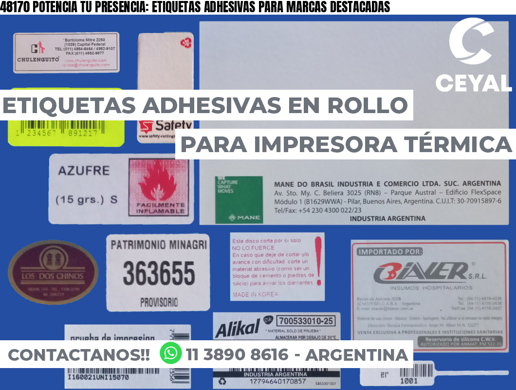 48170 POTENCIA TU PRESENCIA: ETIQUETAS ADHESIVAS PARA MARCAS DESTACADAS