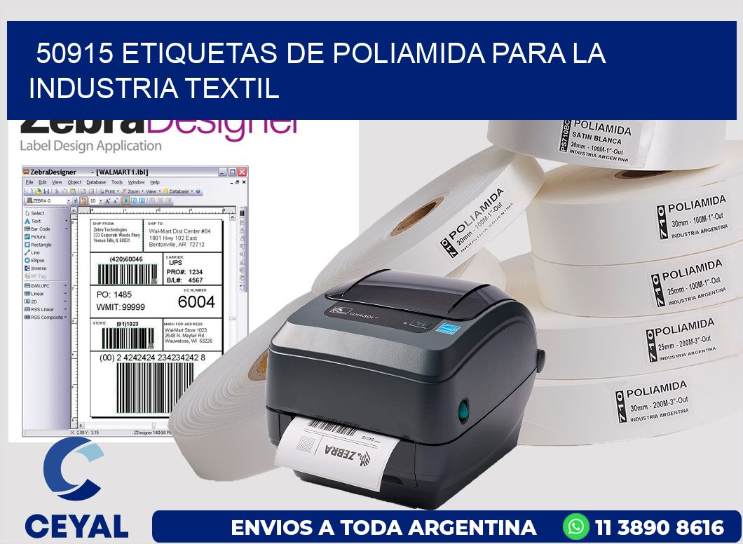 50915 ETIQUETAS DE POLIAMIDA PARA LA INDUSTRIA TEXTIL