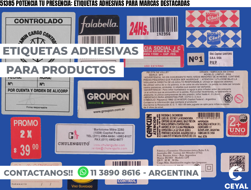 51385 POTENCIA TU PRESENCIA: ETIQUETAS ADHESIVAS PARA MARCAS DESTACADAS
