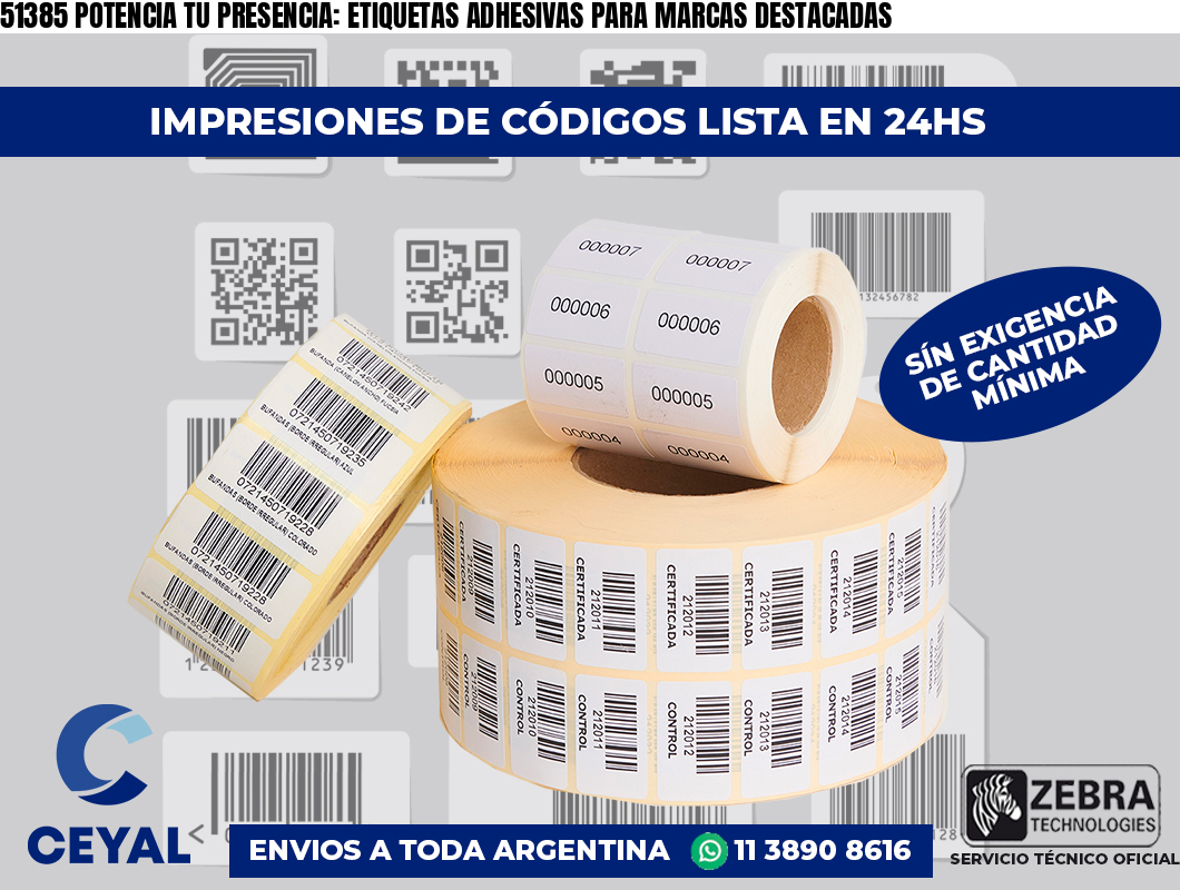 51385 POTENCIA TU PRESENCIA: ETIQUETAS ADHESIVAS PARA MARCAS DESTACADAS