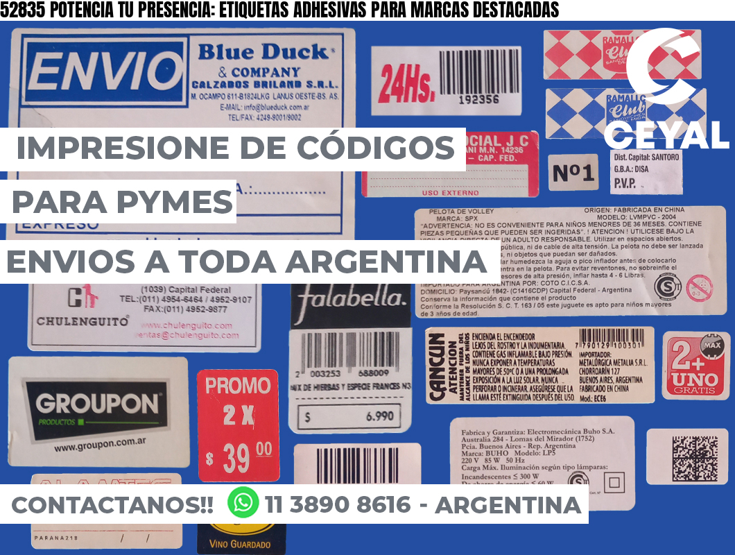 52835 POTENCIA TU PRESENCIA: ETIQUETAS ADHESIVAS PARA MARCAS DESTACADAS